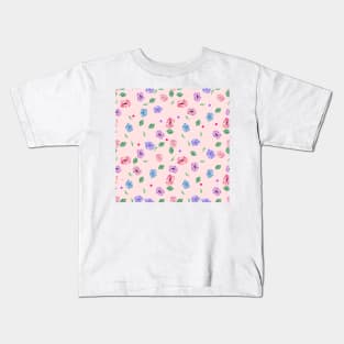 Flowers on Pink Kids T-Shirt